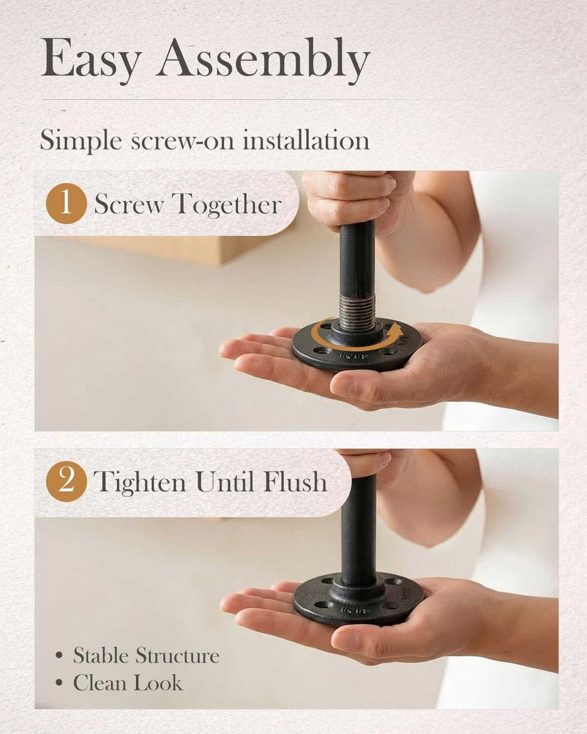 Niubid 10 Pack 1 Inches x 4 Black Malleable Steel 1'' x 4'',