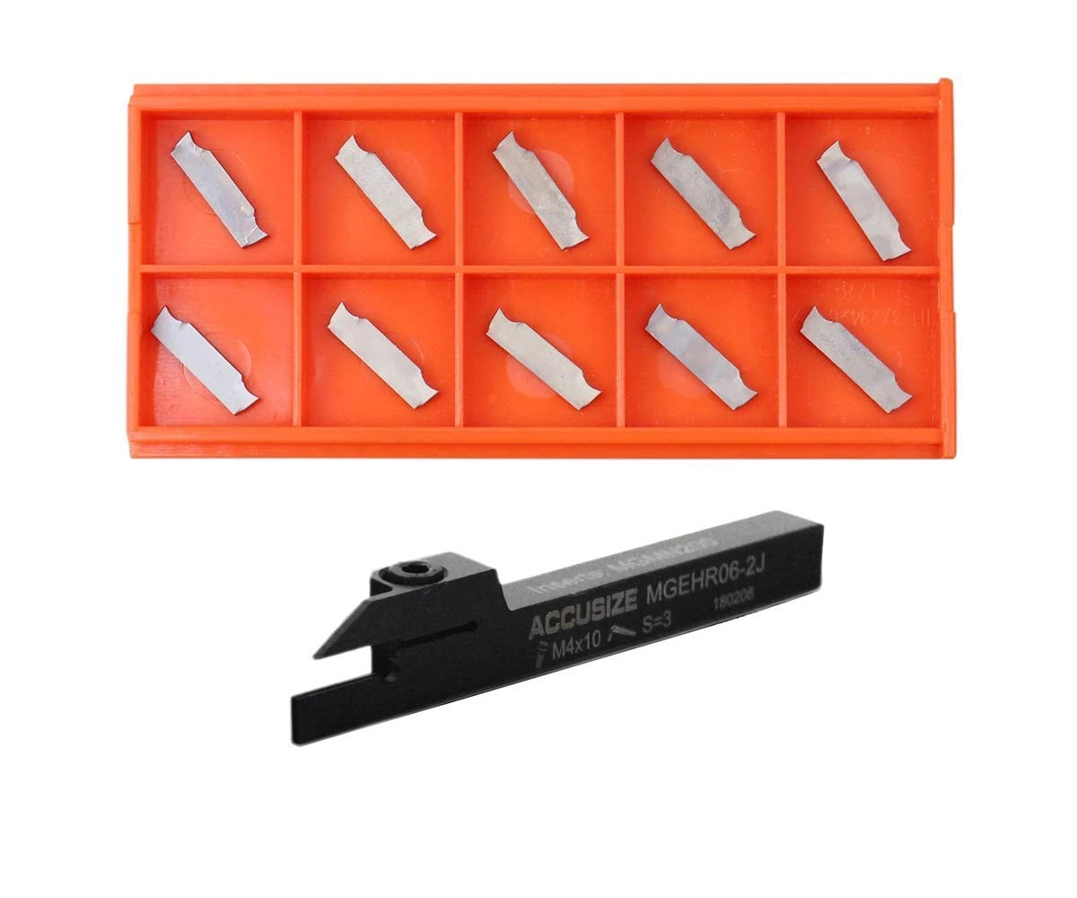 Accusize Industrial Tools 3/8" x MGEHR06-2J with 10 Pcs Aluminum-cut Inserts