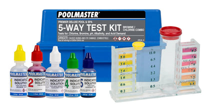 Poolmaster 5-Way Pool and Spa Water Test Kit with Case, Small, Neutral