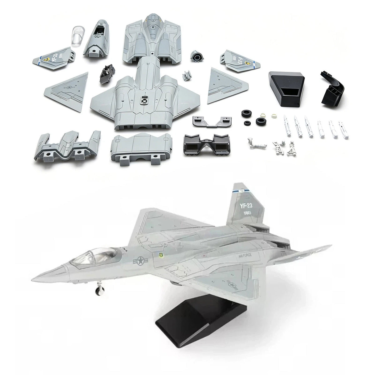 1:72 Scale YF-23 Stealth Fighter Building Blocks Kit, Durable ABS, Snap-Fit
