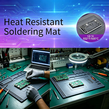 932°F Silicone Soldering Mat Flexible Magnetic Parts Tray for Watch Camera Fix