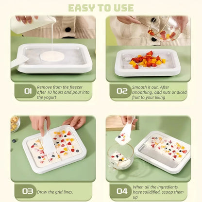 Rolled Ice Cream Maker Kit, At-Home Portable Roll Small, White