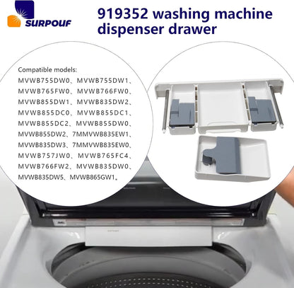 W10919352 Washing Machine Dispenser Drawer Replacement Compatible with as pic