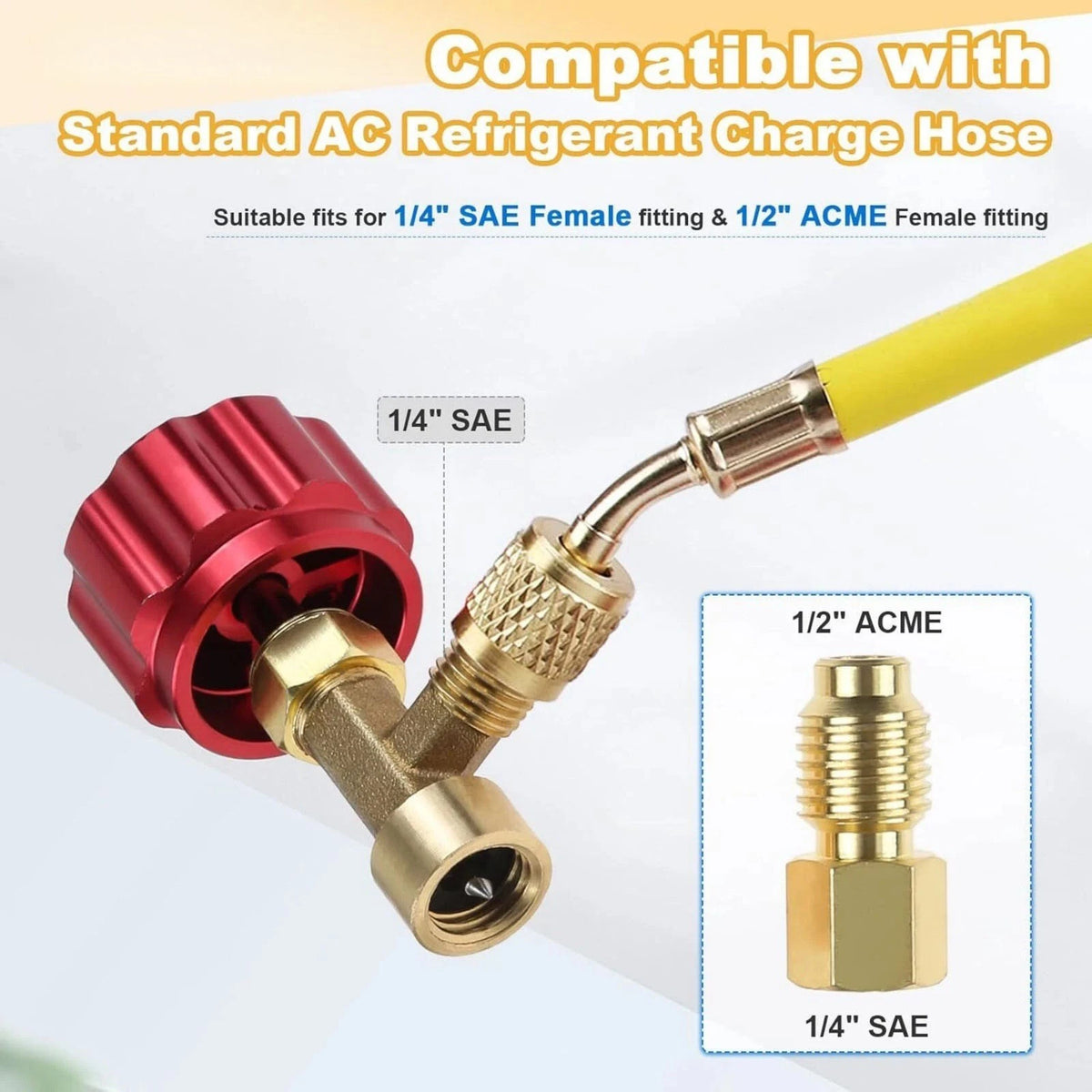 R134A Can Tap Valve Self-Sealing & Puncture Style With Adapter A/C Accessories