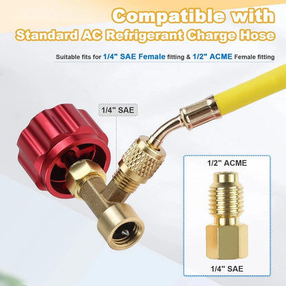 R134A Can Tap Valve Self-Sealing & Puncture Style With Adapter A/C Accessories