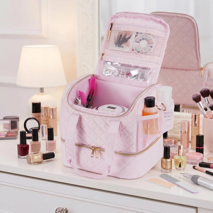 VOFIpremiAm Nail Polish Organizer Case Fits Lamp 30 Bottles, Pale Pink