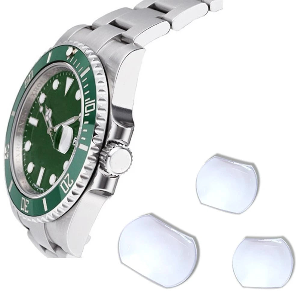 Watch Crystal Glass Sapphire Bubble Magnifier Calendar Lens Small Date Window p