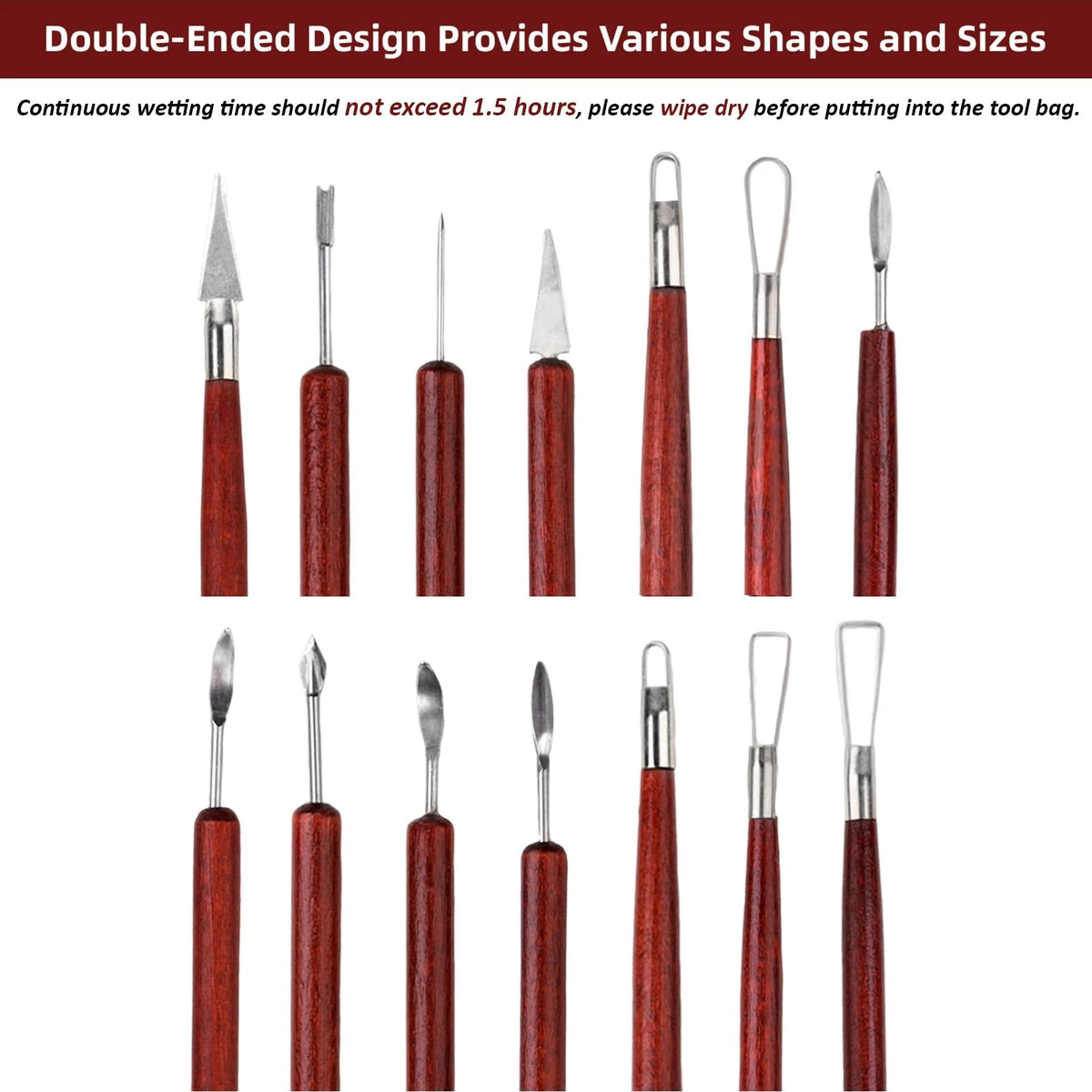 Blisstime 18PCS Clay Sculpting Tools, Basic Pottery Carving Tool Kit Red