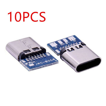 10Pcs USB Type-C 14 pin Connector Breakout P-CB Board Female Socket Type-C 2.0 m