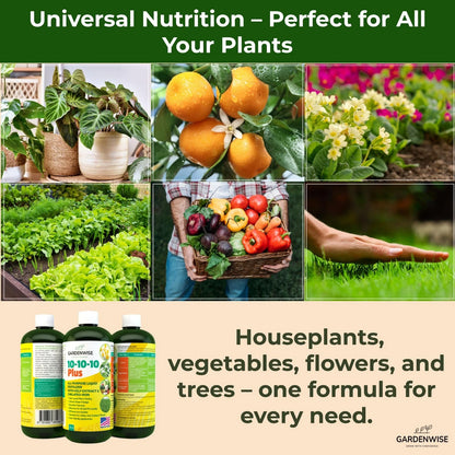 GARDENWISE 10-10-10 All Purpose Plant Food - 8 OZ, Liquid Fertilizer