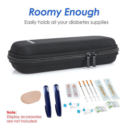 YOUSHARES Insulin Cooler Travel Case, GLP-1 8.5 x 3.5 x 1.8 inches, 01_Black
