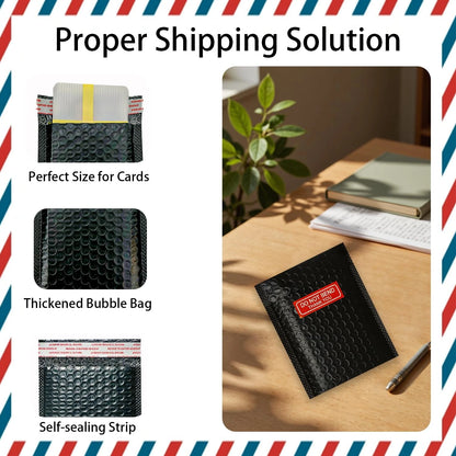 25Set Trading Card Shipping Supplies Kit,50pcs 3.5'' x x 4.5'', black