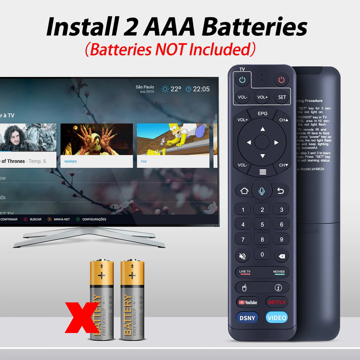 For vSeeBox V2 Pro Bluetooth Voice Remote Control Works for V1 / V2 / Elite/Max