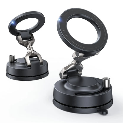 Meifigno for Magsafe Car Mount, [Metal Alloy Arm] Strongest Vacuum Black