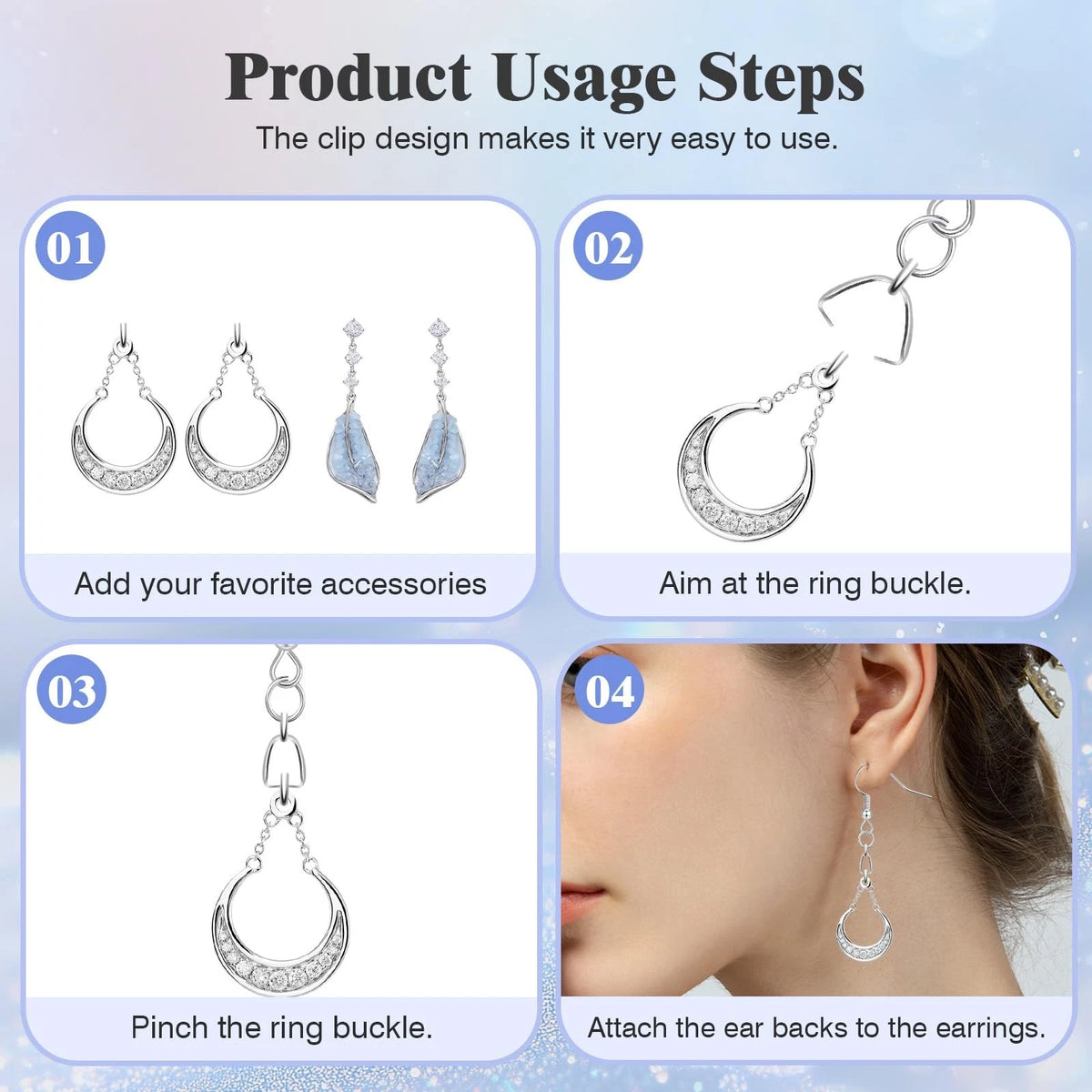 Earring Hooks 50PCS/25Pairs, Stainless Steel Ear Wires Fish Hooks, Silver