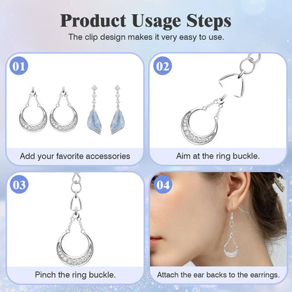 Earring Hooks 50PCS/25Pairs, Stainless Steel Ear Wires Fish Hooks, Silver
