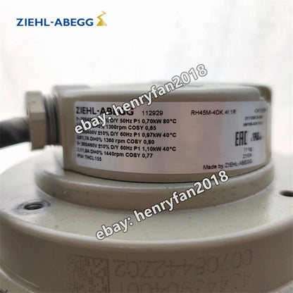 Ziehl-abegg RH45M-4DK.4I.1R Centrifugal Fan 230/400VAC 0.70KW 2.7A Cooling Fan