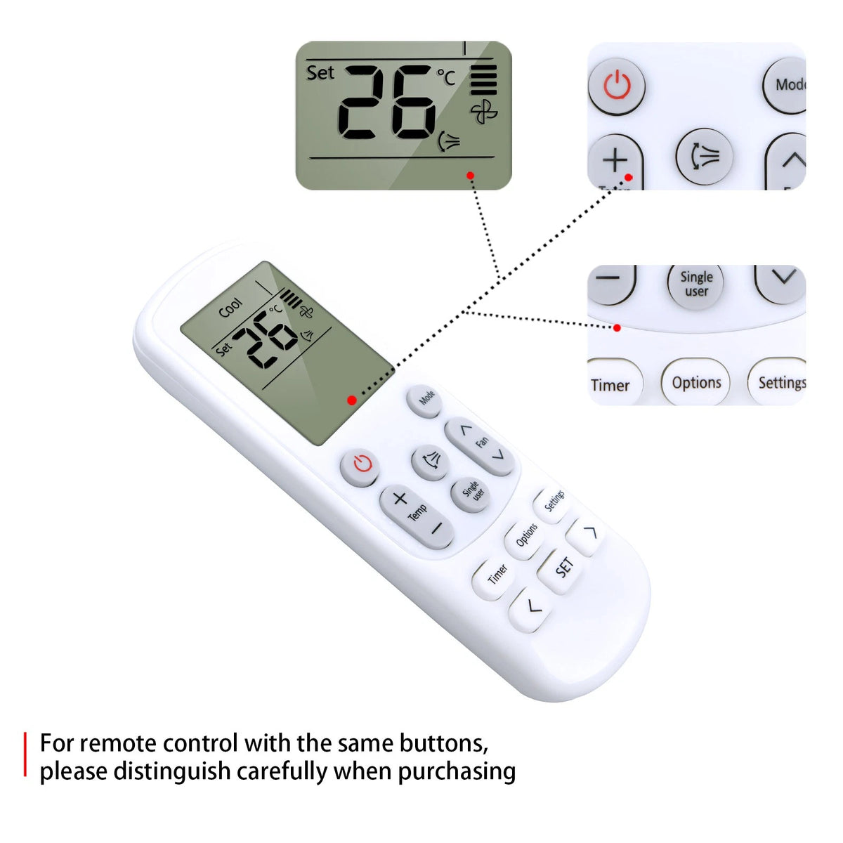 Remote Control For Samsung Air Conditioner DB93-15169D DB93-15882Q DB93-14643D