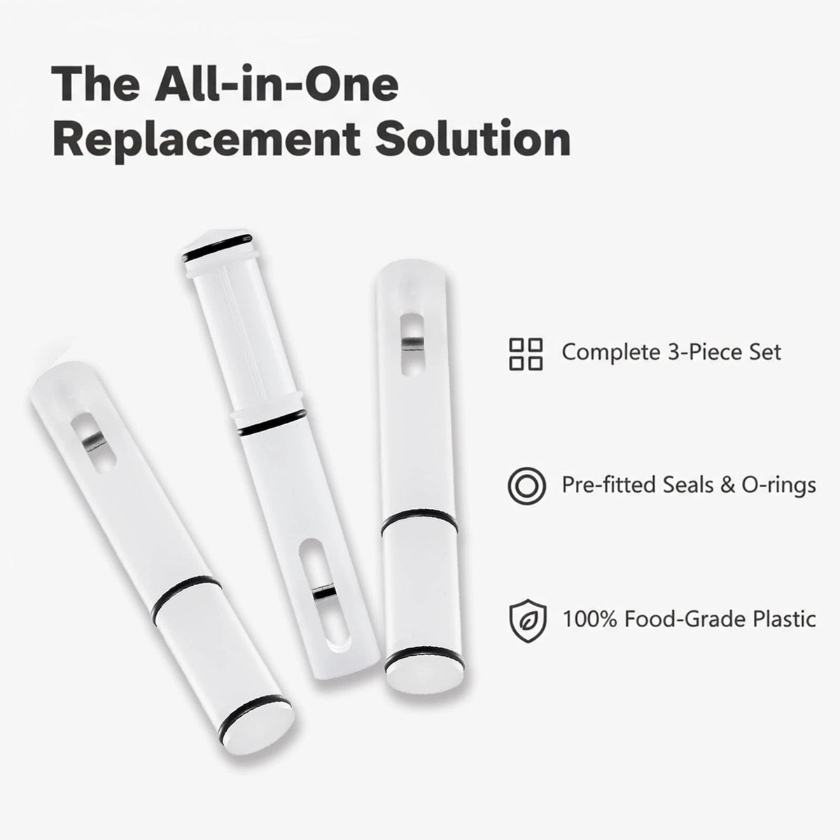 3-Piece 16cm Valve Rod Piston Kit for VEVOR Soft Serve Ice One Size, White