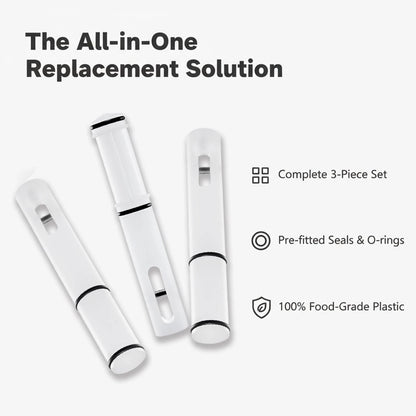 3-Piece 16cm Valve Rod Piston Kit for VEVOR Soft Serve Ice One Size, White