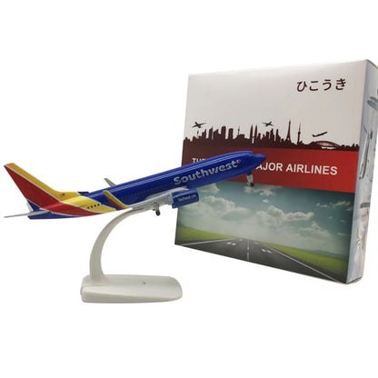 20cm 737 B737 Airline Diecast Airplane Model With Wheels Static Display