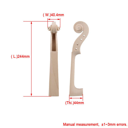 Yibuy DIY 4/4 Violin Neck Carved European Maple Wood Smooth Type2, beige