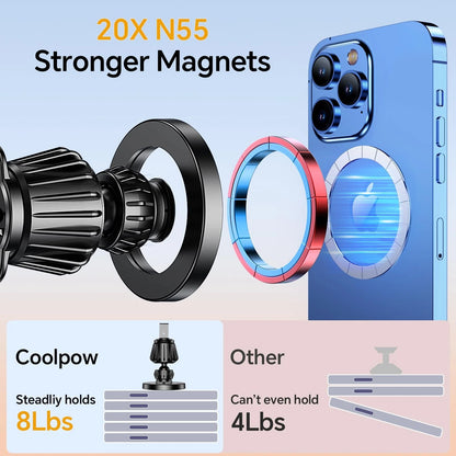 Coolpow for MagSafe Car Mount【Windshield+Vent+Dash】 Magnetic 12 cm, Black