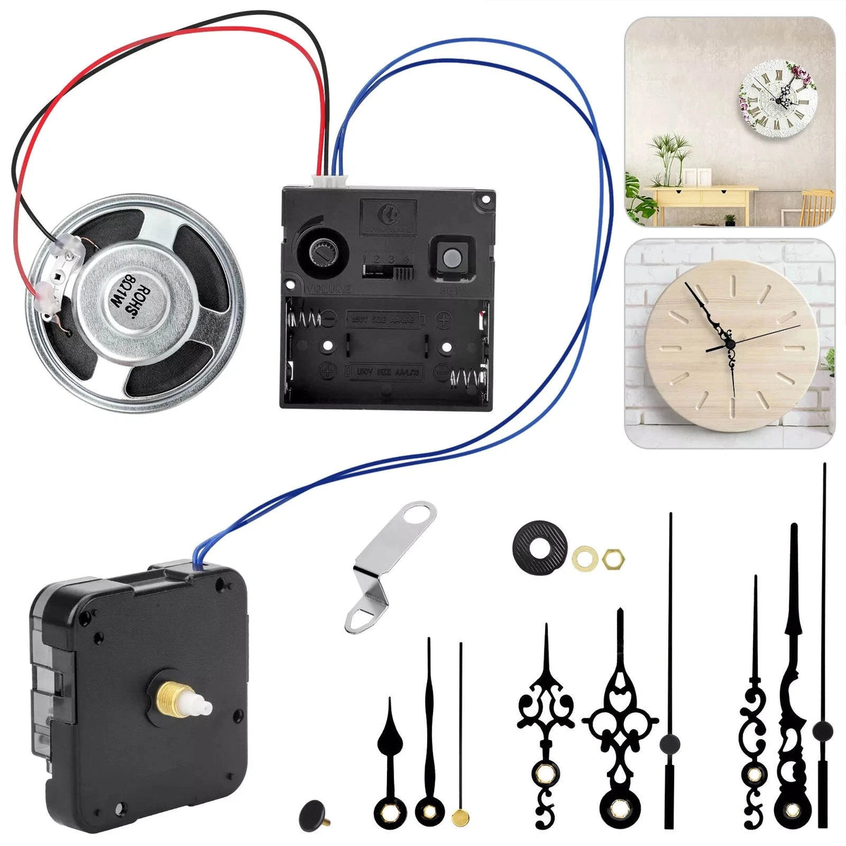Quartz Wall Clock Movement Mechanism Hands Repair Tool Kit Set DIY Clock Parts