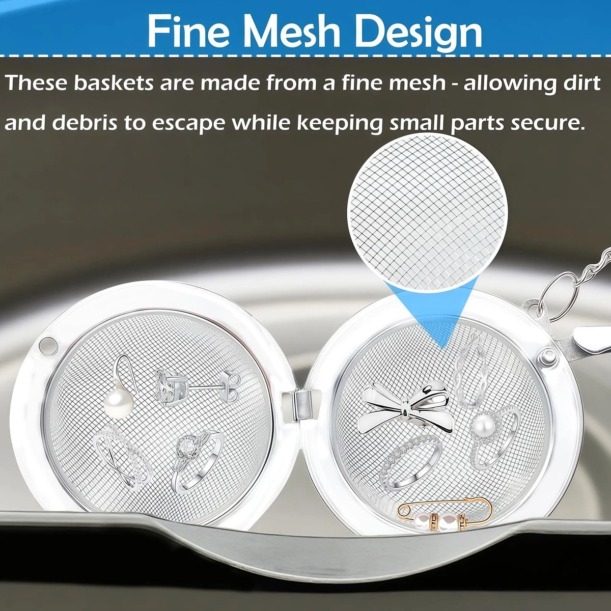 4PCS Stainless Steel Ultrasonic Cleaner Basket - Professional Jewelry &...