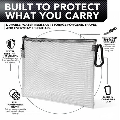 GOBAGS Air Production Multi‑Size Clear Zipper Pouch Multi-Size, Black