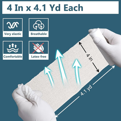 32 Pack Gauze Rolls, 4 in x 4.1 Yards, Premium Wrap Roll for Wounds,...