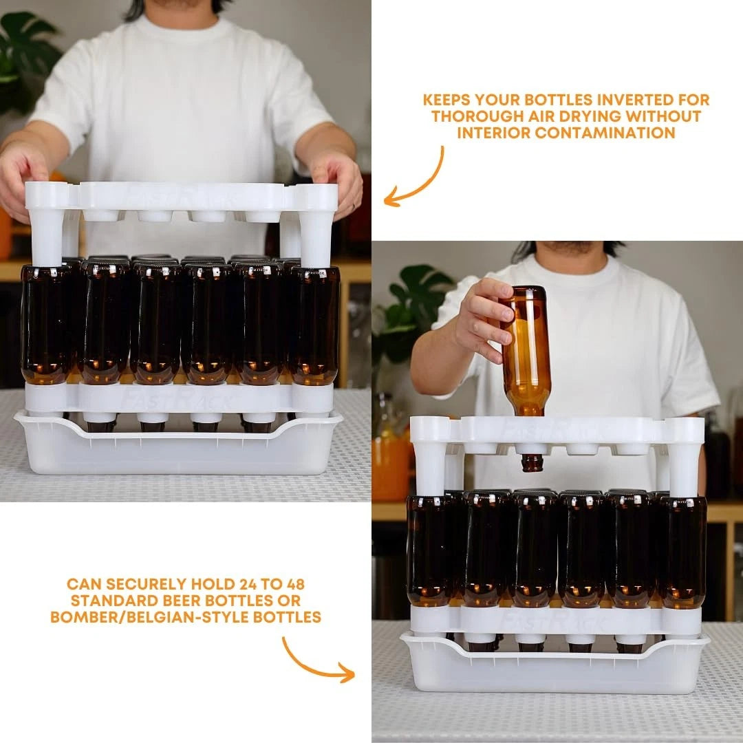 FASTFERMENT - 24-Bottle Drying Rack & Tray| Bottle Tree White