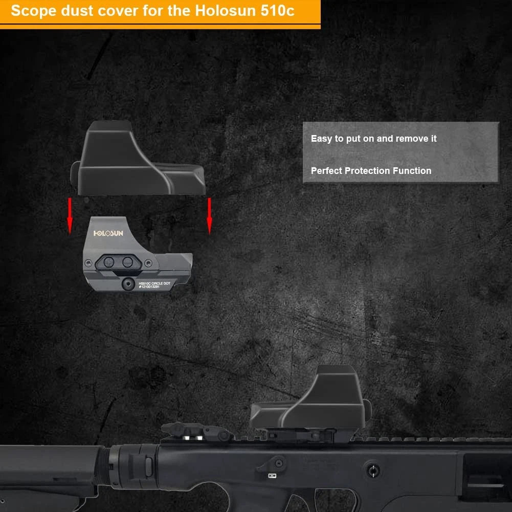 Scope Cover for HoloSun 510c, Protective Red Dot Lens Rubber 510C, black