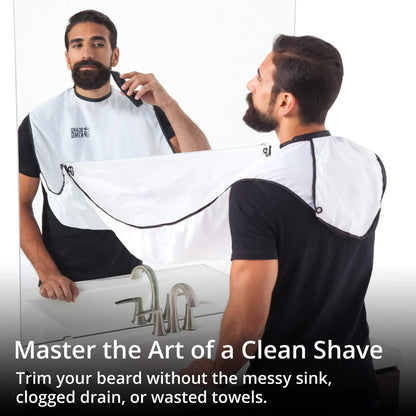 Beard King Bib Apron - As 1 Count (Pack of 1), White w/ Packing Pouch