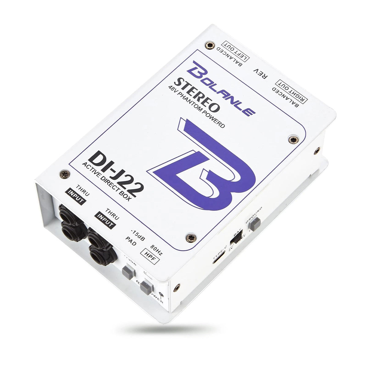 Bolanle J22 Professional Stereo DI Box/Splitter XLR 1/4 inch, Dual Channel...