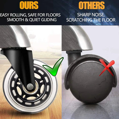 HOSALI 3 Inch Office Chair Wheels - Rubber 3 11mm Stem, Black