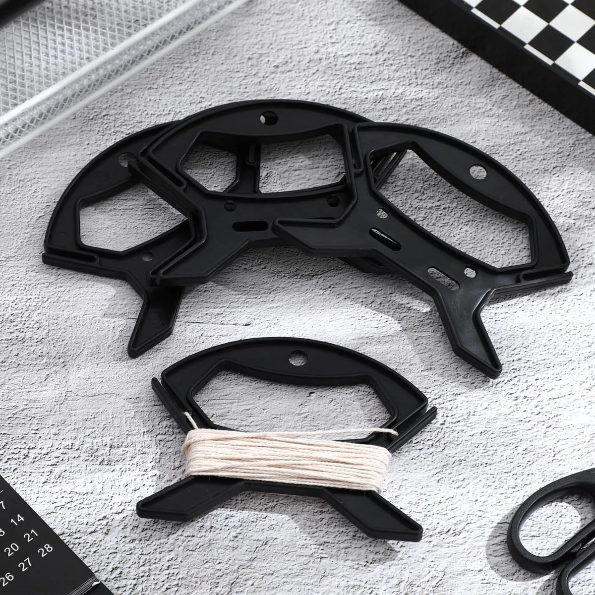 Garneck 10pcs Rope Winder: Cord Cable Organizer for 11.2x9.1cm, Black