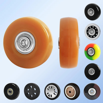 Luggage Wheels Replacement Kit 4PC Diameter 2in/50mm 50mm-Orange, Orange