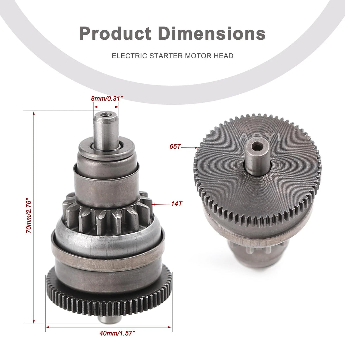 Minho GY6 49CC 50CC Starter Clutch Bendix Fit for Chinese 4-Stroke...