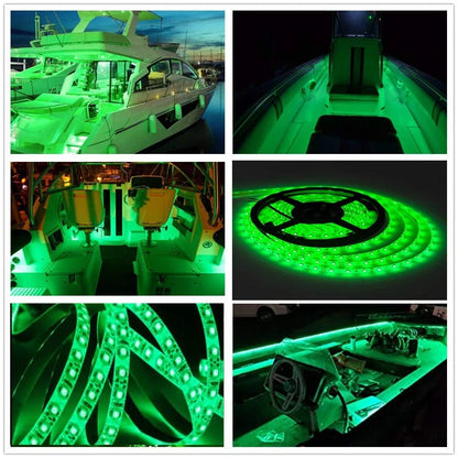 LED Boat Strip Lights, 32.8FT Marine Pontoon Led 32.8 feet, Green