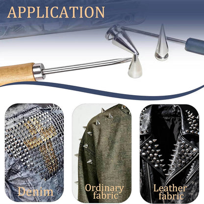 DIY Leather Jacket Spikes and Studs Kit 455PCS Cone Square Dome with Tools
