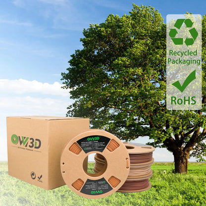 OVV3D Wood 3D Printer Filament Bundle, PLA 4 Pack Bundle