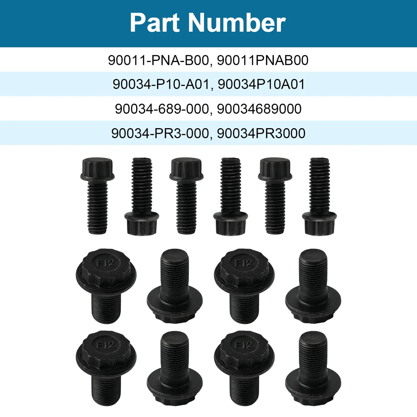 14Pcs Clutch Flywheel Pressure Plate Flange Bolt Set For Honda Civic K20 K24