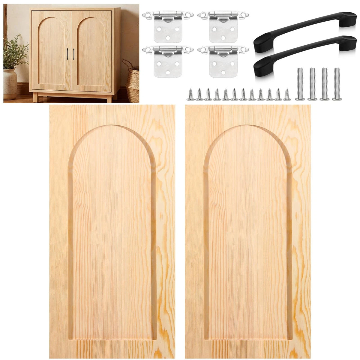 Sintuff 2 Sets 12'' W x 24'' H Unfinished Kitchen Cabinet Door wood