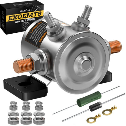 EZGO 36V Solenoid with Mount Bracket, #70 Series Continuous Duty silver