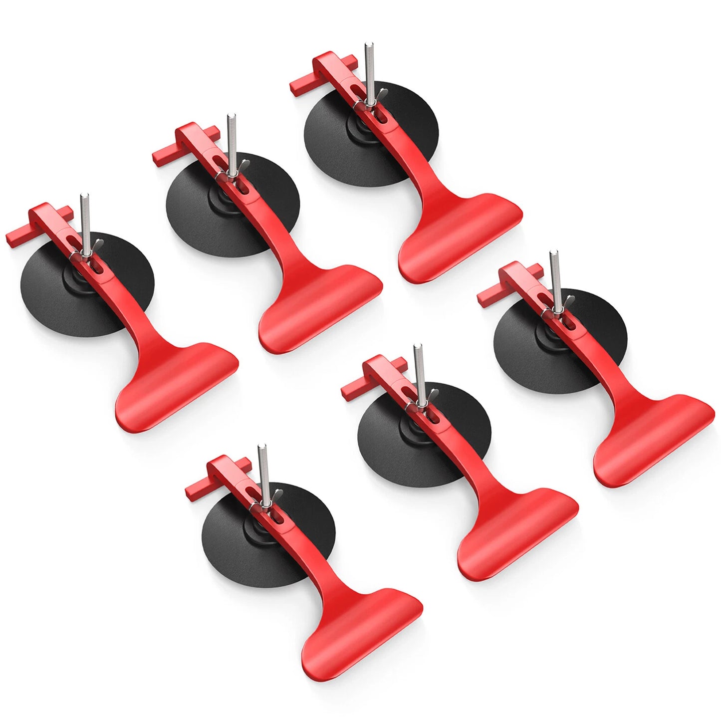 Suction Cup Clamps for Convertible Glass Windshield Repair/Gluing 6 Pack Red