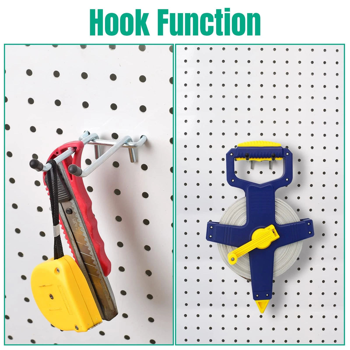 G.CORE 10 Pack Pegboard Hooks, Peg Board Tool Utility Hooks 4" and 6", Silver