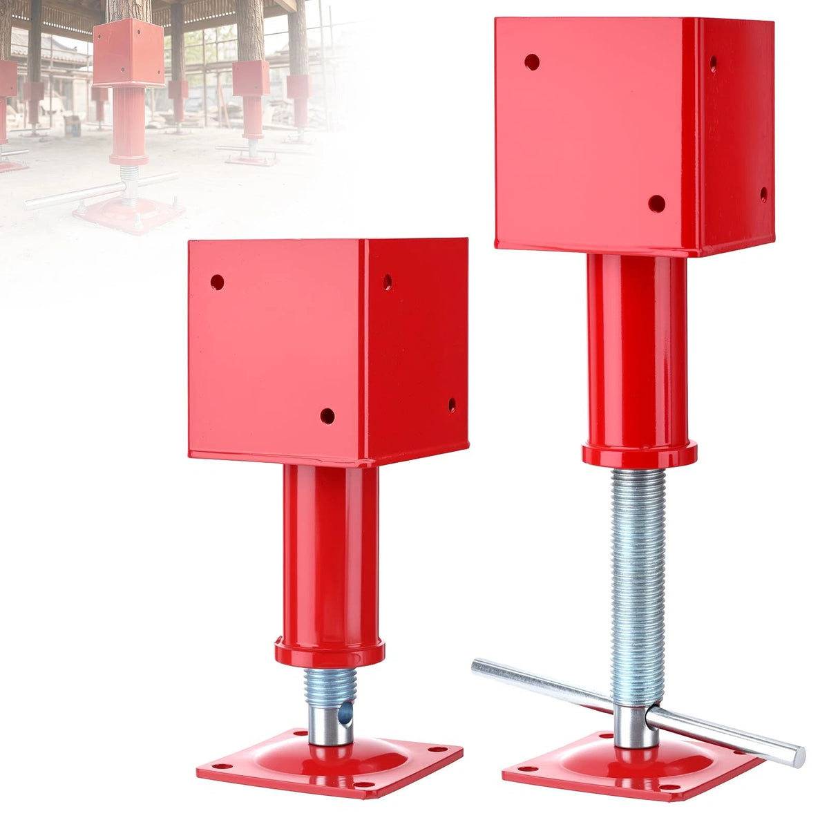 4" x Adjustable Screw Jack Post Floor Support 25000LB Capacity x