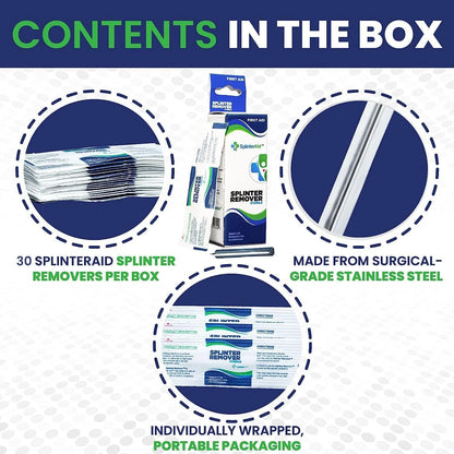 Painless Splinter Removal Kit (30-Pack) | Pull 1 Count (Pack of 30), Silver