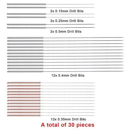 SIQUK 33 Pcs 3D Printer Nozzle Cleaning Tools Kit 30 0.15mm, 0.25mm,...